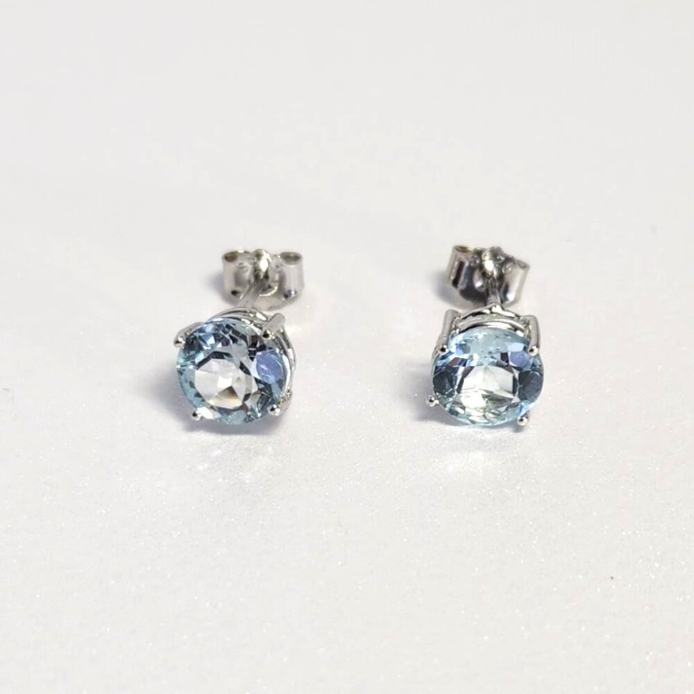 Blue Topaz Earrings 2 Carats tw